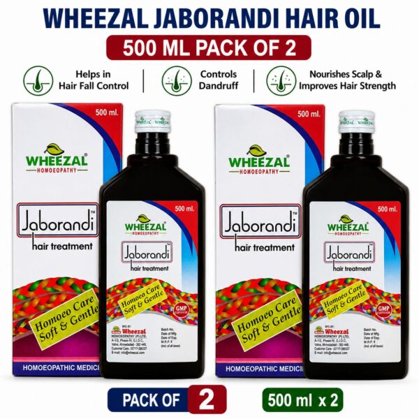 Wheezal Jaborandi Hair Treatment Oil 500 ml pack of 2